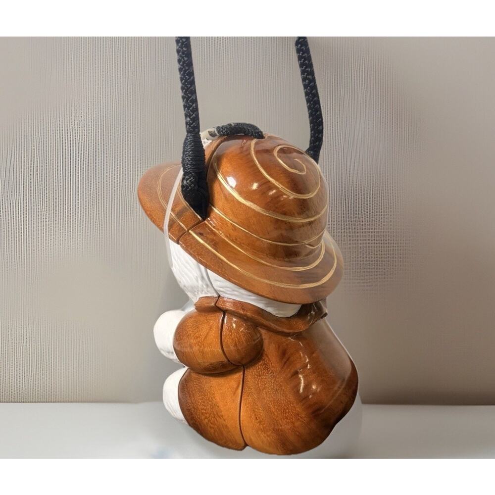 NWT ULTRA RARE Timmy Woods Beverly Hills Dolly Duck Z Wooden Purse with Dust Bag - Picture 7 of 16